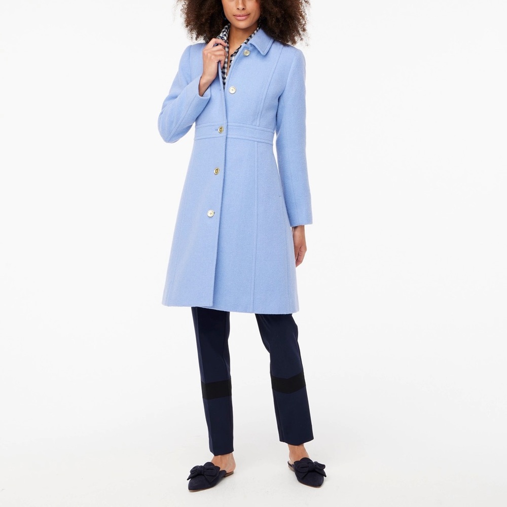 Dusty blue lady coat j crew